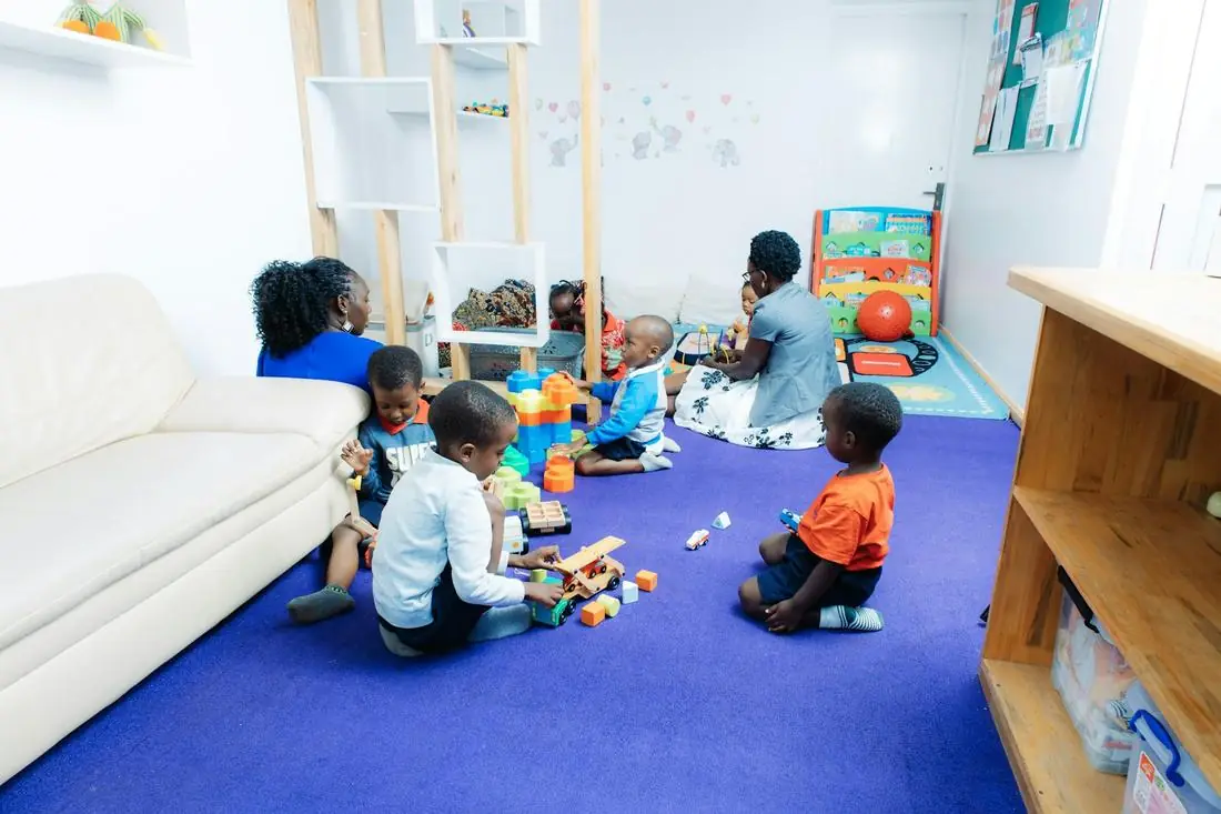 Children playing in a playroom